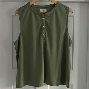 Forest Green Buttoned Tank Top - 128